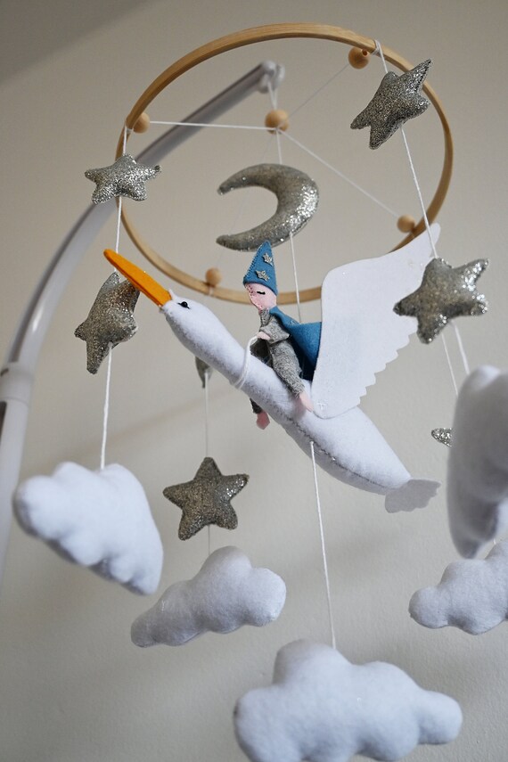 Crane crib mobile / Swan and Wizard image