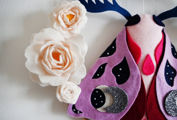 Moth Felt Decoration / Butterfly Wall Decor image