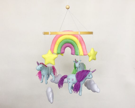 Horse crib mobile / Unicorn, Rainbow image