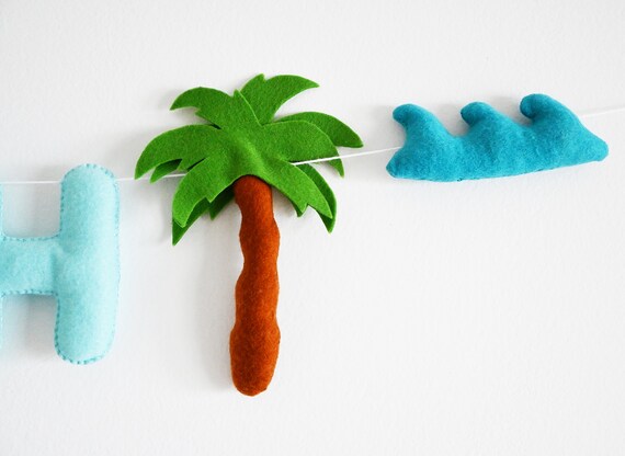 Personalised Nursery Decor Name Garland / Felt Decorations image