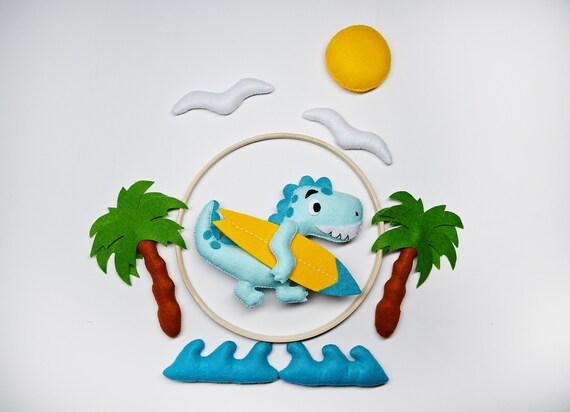 Ocean Crib Mobile / Dinosaur, Surfer image