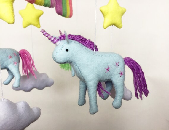 Horse crib mobile / Unicorn, Rainbow image