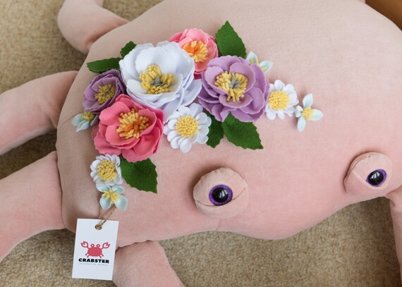 Plush Crab with Felt Flowers XL image