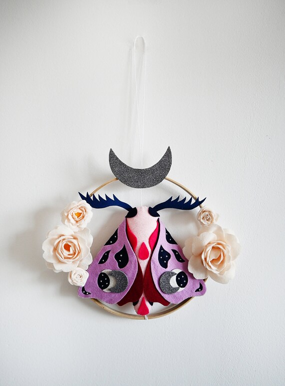 Moth Felt Decoration / Butterfly Wall Decor image
