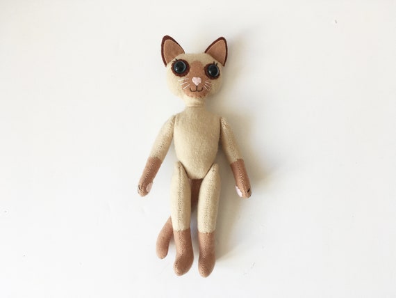 Kitty Doll in dress / Animal Felt Doll image