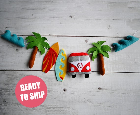 Surfing Nursery Decor Garland / Ocean Felt Decorations image