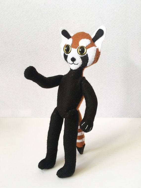 Sir Red Panda Felt Doll / Stuffed Toy with Clothes image