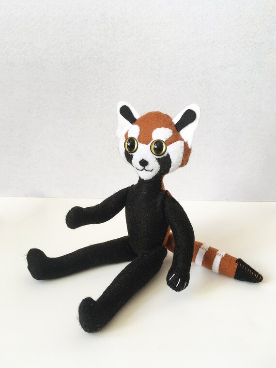 Sir Red Panda Felt Doll / Stuffed Toy with Clothes image