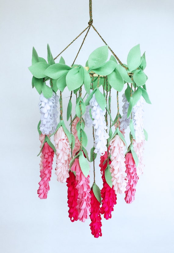 Floral Crib mobile / Pink wisteria image