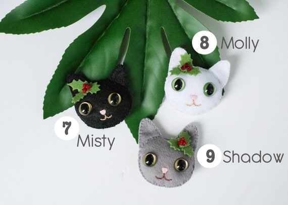 Felt Cat Christmas Decorations / Cat Brooches image