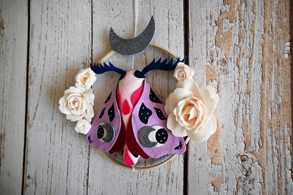 Moth Felt Decoration / Butterfly Wall Decor image