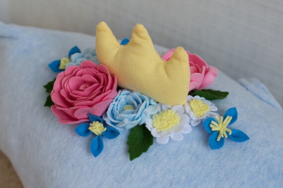Big Blue Whale with Felt Flowers image