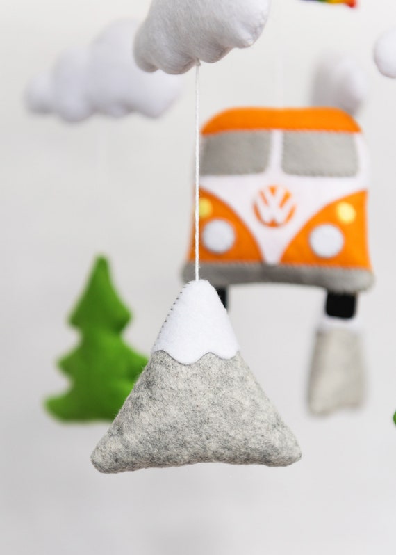 Boho crib mobile / Adventures, VW Bus, Travel image