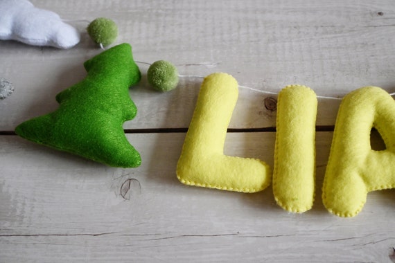 Personalised Nursery Decor Name Garland / Felt Decorations image