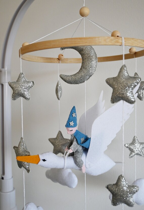 Crane crib mobile / Swan and Wizard image