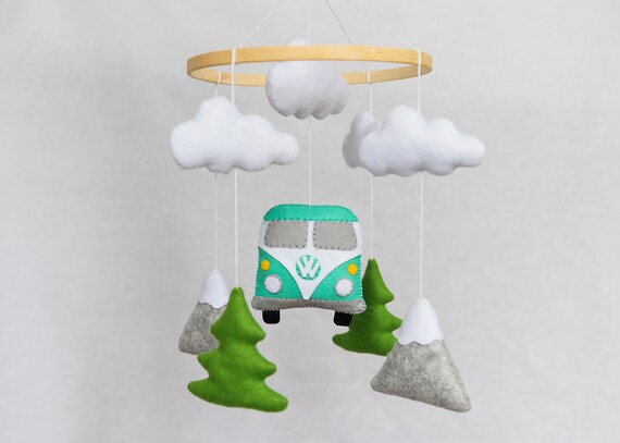 Boho crib mobile / Adventures, VW Bus, Travel image