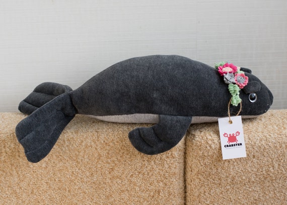 Plush Fur Seal with Felt Flowers image