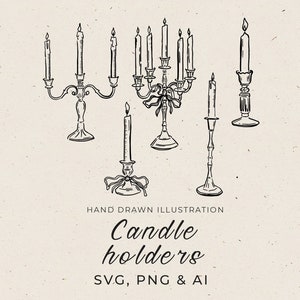 Hochzeitskerzenlicht Illustration in SVG, Hand gezeichneter Kerzenleuchter Einladung Clipart, Hochzeits-Timeline, Hochzeitseinladung Canva Vorlage