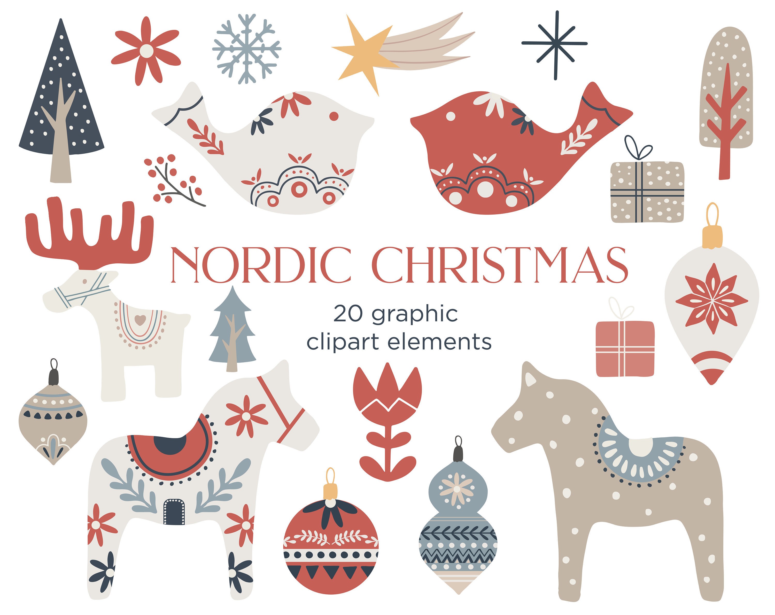 Scandinavian Christmas Clipart Nordic Hygge Clipart Etsy Australia