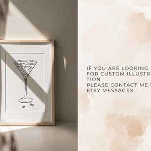 Handritade illustrationer av jultomten i Martini, clipart med gladare Martini, retro jultomte i Martini, illustrationer med mitten av århundradet bild 5