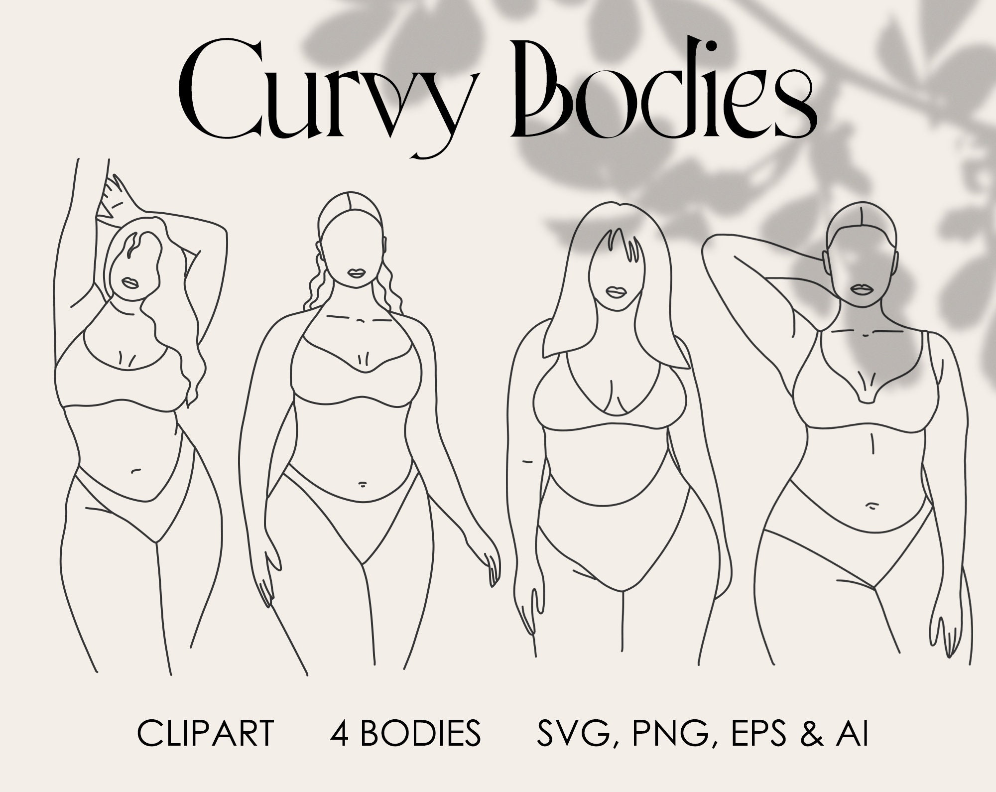 Curvy Body SVG and PNG, Body Positive Clipart, Women Nude Line Art Set,  Plus Size Woman Art, Female Line Art, Instagram Highlights -  Canada