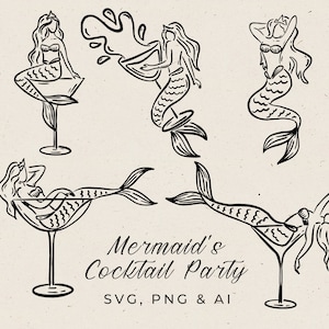 Handgetekende illustratie van de maagd in martiniglas in grillige stijl, doodle illustratie meisje in martiniglas voor vrijgezellenfeest uitnodigen