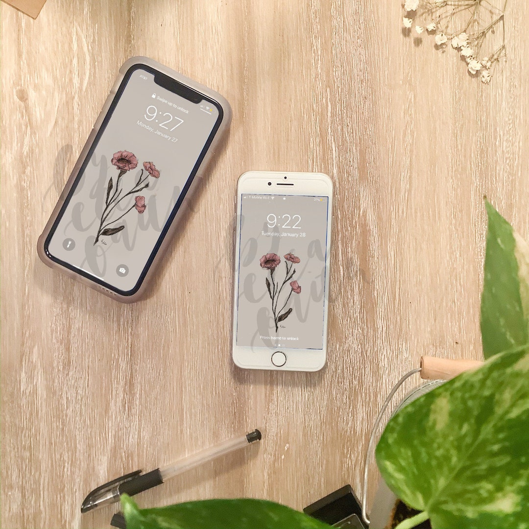 Wildflower Phone Wallpaper, Wallpaper for Iphone, Android, INSTANT