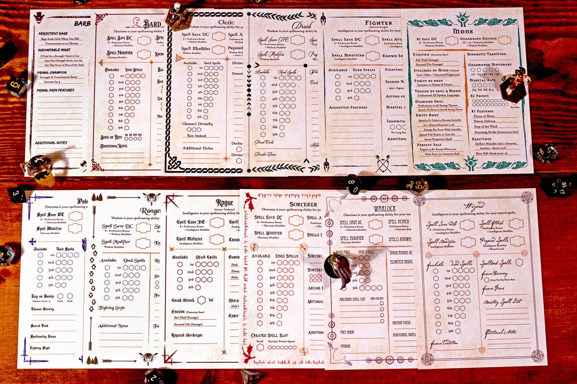 Companion Cards 5e Digital Download All Classes | Etsy
