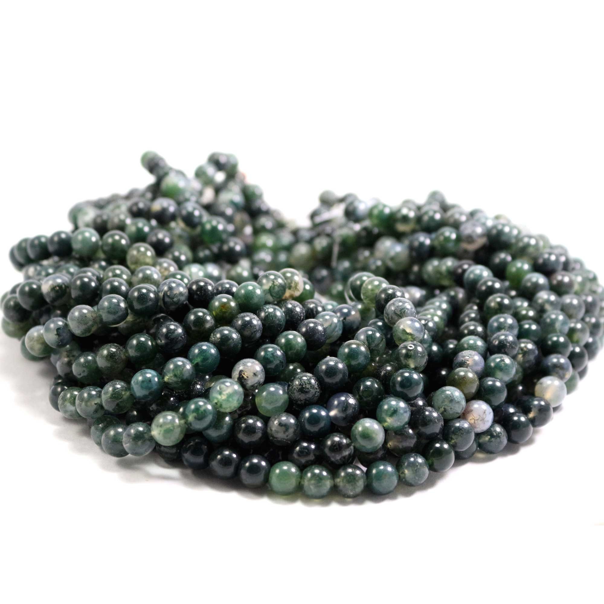 Natural Moss Agate Beads 100% Genuine Beads 15.5 Inches Full | Etsy