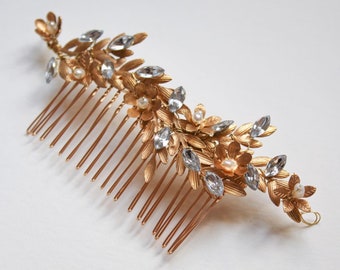 Accessorio per capelli da sposa, Pettine da sposa, Accessorio per capelli da sposa, Pezzi di capelli da sposa, Pettine d'oro, Pettine per capelli da sposa, Accessori da sposa, pettine