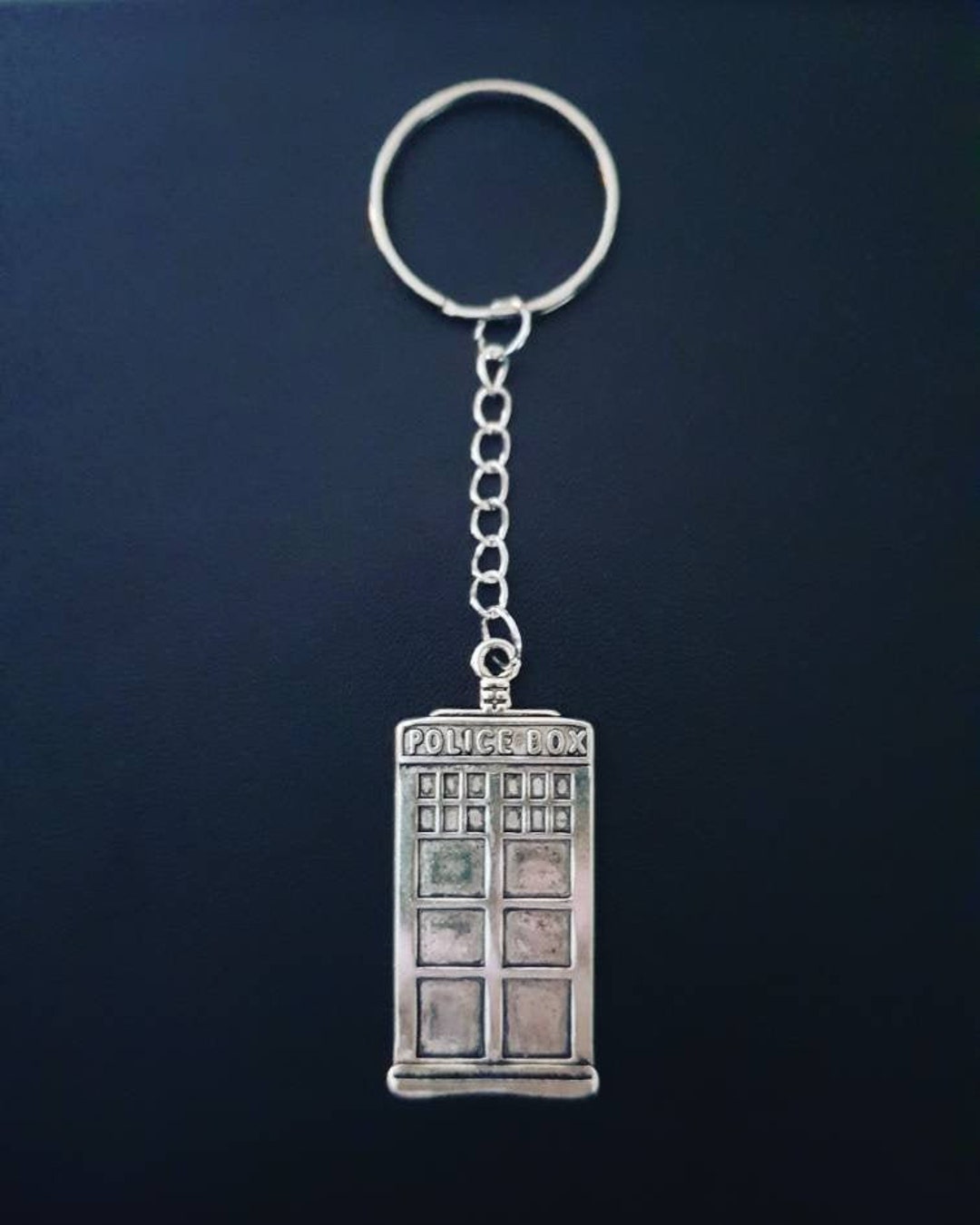 Handmade Doctor Who Police Box Tardis Keyring Necklace - Etsy UK