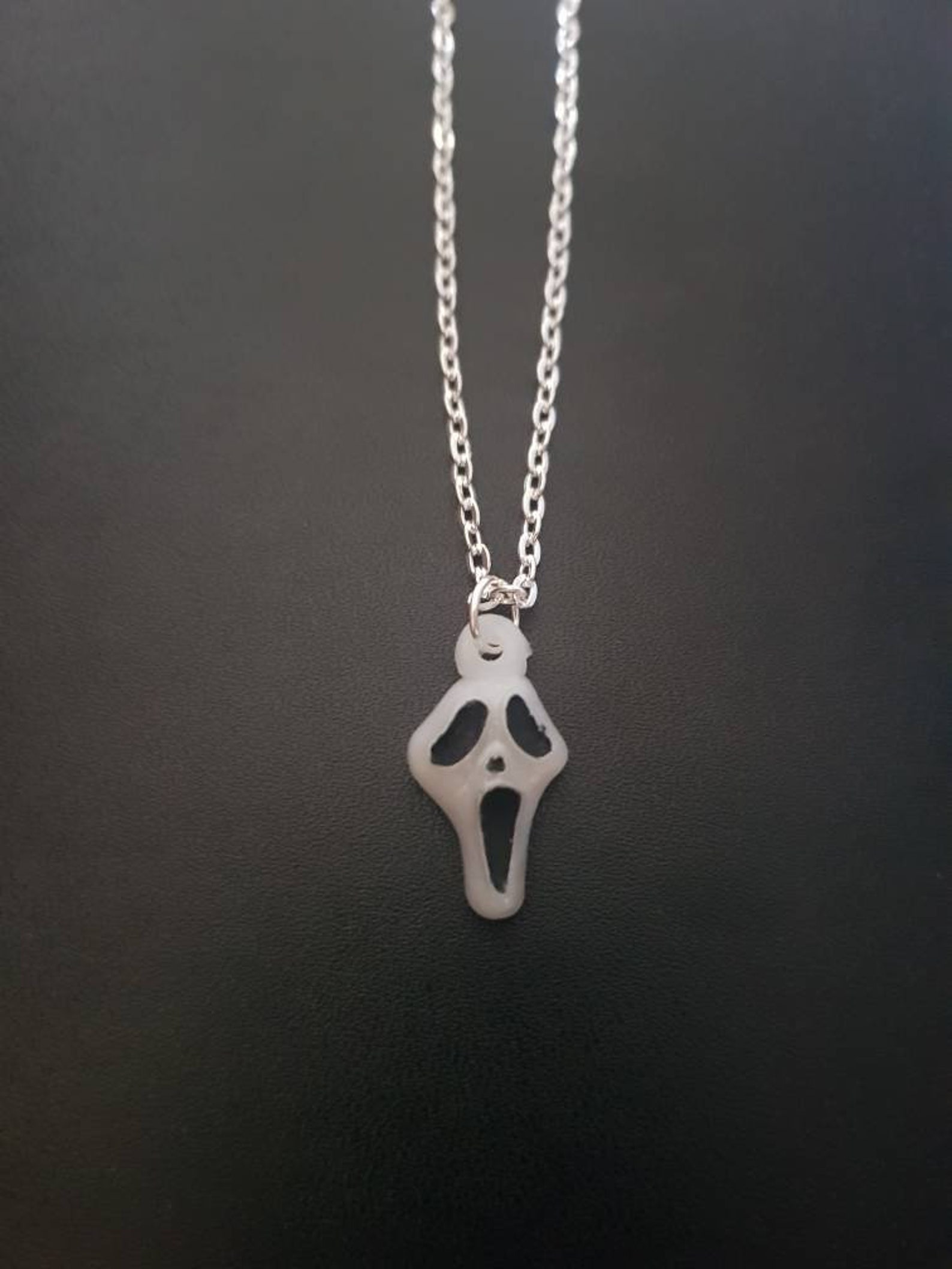 Handmade Ghostface Scream Horror Necklace Keyring Etsy