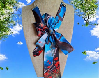 Handmade Necktie Necklace: Women's Tie Neck Statement Piece