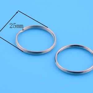 1&quot; (25 mm Outer) Silver Key Rings Metal Double Split Rings Iron Jump Ring Double Loops Key Chain Key Rings Making Supplies