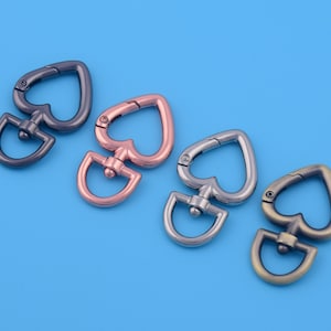 14 mm Innen Metall Herz Drehgelenk Verschluss Schnalle Rose Gold Gurtband Haken Band Stecker Tasche Hardware Zubehör Kunsthandwerk Haken