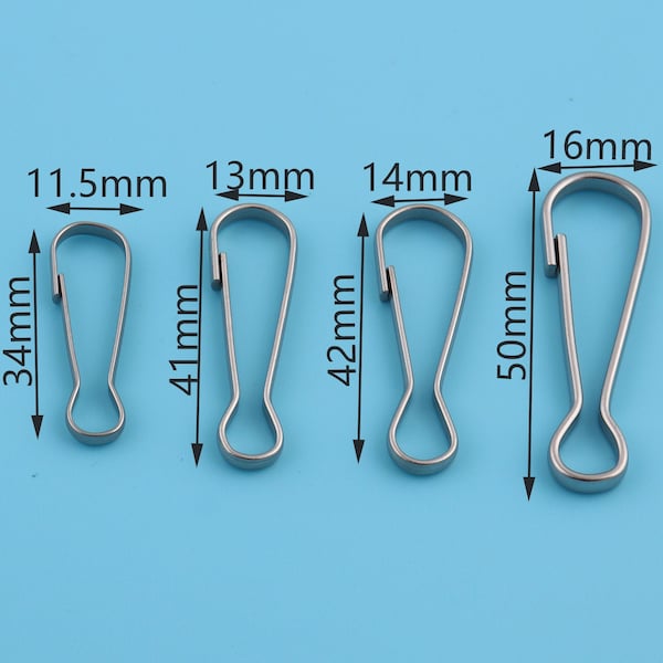 Silver Lanyard Hook,Stainless steel Spring Hook For ID Card Key Chain Craft,Lanyard Hooks Snap Clip Zipper Pull Purse Pulls Hook