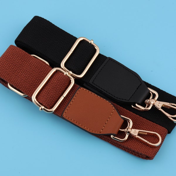 1.5"(38mm) Black/Brown Adjustable Bag Strap Swivel Clasp Hook Adjuster Buckle Purse Strap Cross body Strap Shoulder Bag Strap Replacement