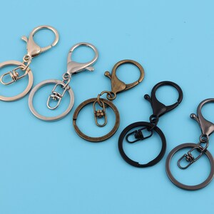 10pcs Lanyard Spring Hooks Keychain With 25mm Split Ring,diy Craft Gift Key  Rings,rose Gold/gun Metal/silver/gold Snake Chain Charm Clips -   Australia