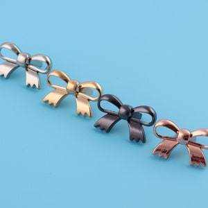 30mm*18mm Rose Gold Bow-knot Shape Purse Labels With Feet Metal Bag Label Handcraft Hardware Accessories Supplies Decoration