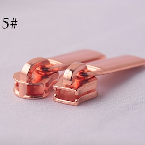 5# Rose Gold Long Pull Zipper Head/ Loose Sliders/Pulls For Handbags And Handcraft 10 PCS A Pack