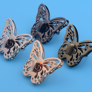 43*50mm Butterfly Twist Lock Twist Turn Locks Bag Lock Wallet Closure Latch Butterfly Lock For Purse Bag Bag Making Locks Hardware