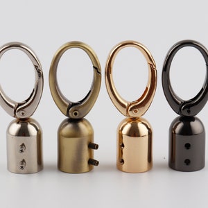 15*62mm Metal Tassel Cap Swivel Snap Clasp Hook Cord End Stopper Hook Hanging Tassel Caps Purse Handle End