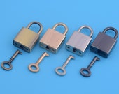 35 21mm Bag Lock Purse Lock With Key Shaped Padlocks Handbag Lock Suitcase Bags Hardware Antique Brass Gun Black Silver Light Gold
