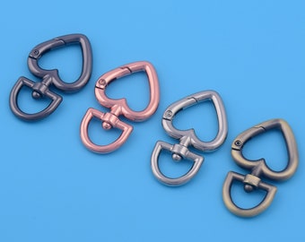 14mm Inner Metal Heart Swivel Clasp Buckle Rose Gold Webbing Strap Hooks Ribbon Connector Bag Hardware Accessories Arts And Crafts Hook