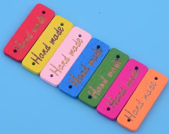Engraved Wooden Handmade Labels - 10x30mm Knitting Tags