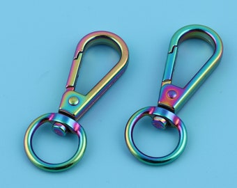 Rainbow Swivel Snap Hooks: 14mm Lobster Clasp for Purse Straps (10 PCS)