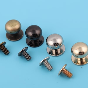 12mm Metal Screw Rivets Metal Screw Connector Round Head Screw Back Rivet Studs Button Screw Back Stud Purse Leather Craft Hardware