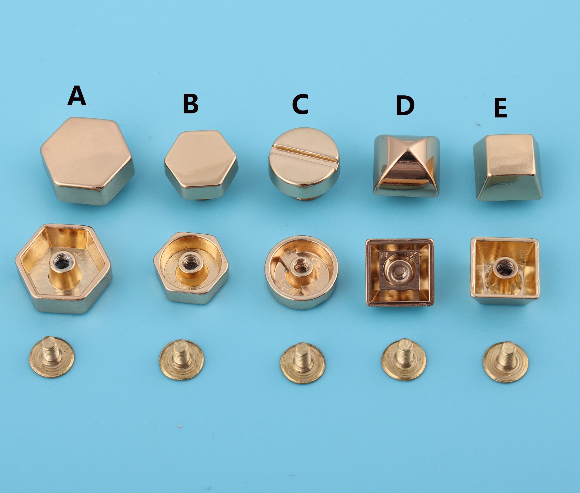 Light Gold Metal Purse Feet Bag Feet Handbag Feet Screw Rivets Etsy