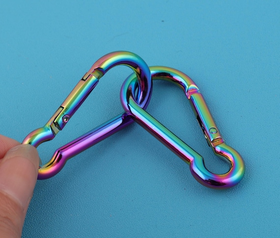 Rainbow Metal Spring Clip: Light Bulb Carabiner Keychain - 49mm - Etsy