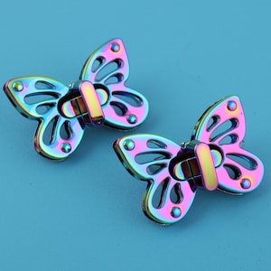50*35mm Metal Rainbow Butterfly Handbag Lock Twist Lock Bag Making Locks Hardware Clutch Lock Bag Padlock Closure Turn Lock